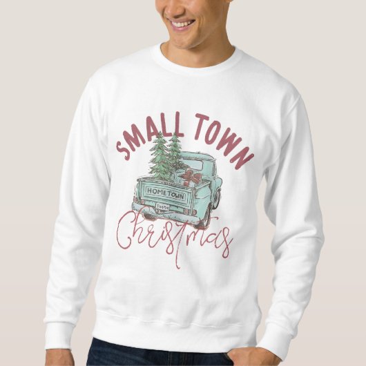 Sweatshirt de Noël de petite ville, Sweat de Noël (Devant)