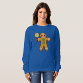 Sweatshirt de Noël de Pickleball - Gingerbreadman (Devant entier)