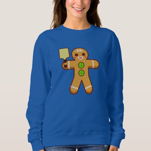 Sweatshirt de Noël de Pickleball - Gingerbreadman (Devant)