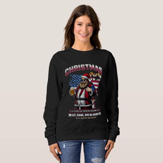 Sweatshirt de Noël des femmes Père Noël | Holiday (Devant entier)