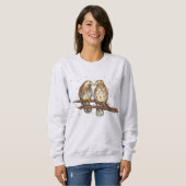 Sweatshirt de Noël des oiseaux de chasse à la neig (Devant entier)