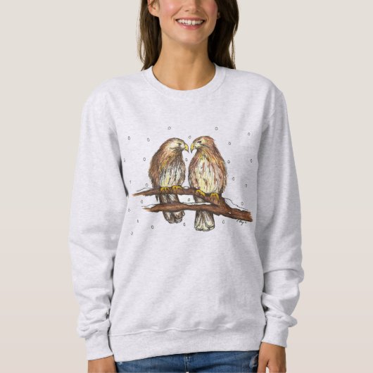 Sweatshirt de Noël des oiseaux de chasse à la neig (Devant)