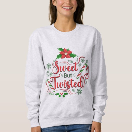 Sweatshirt de Noël doux mais tordu (Devant)