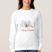 Sweatshirt de Noël féminin avec Fox d'hiver (Devant)