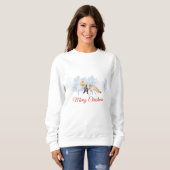 Sweatshirt de Noël féminin avec Fox d'hiver (Devant entier)