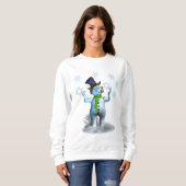 Sweatshirt de Noël féminine avec Snowman (Devant entier)