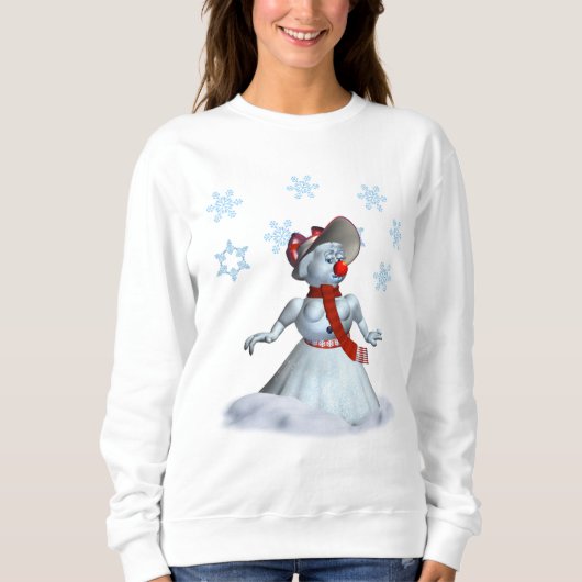 Sweatshirt de Noël féminine avec Snowman (Devant)