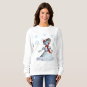 Sweatshirt de Noël féminine avec Snowman (Devant entier)