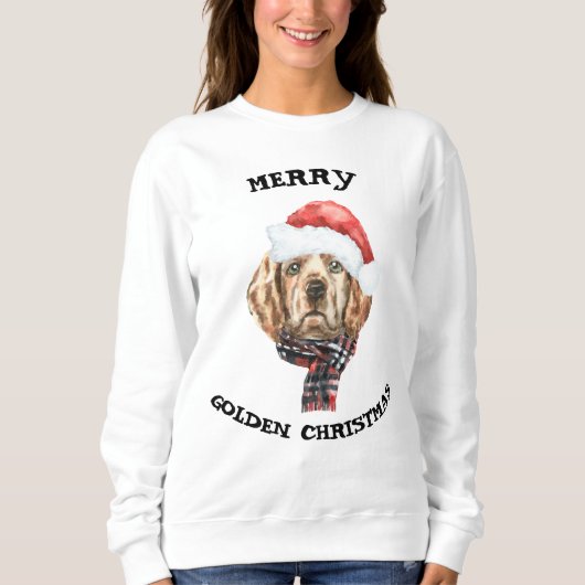 Sweatshirt de Noël Golden Retriever (Devant)