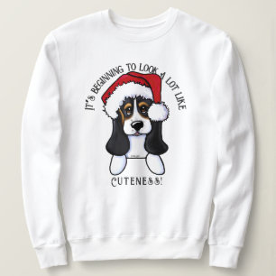 Sweatshirt de Noël KiniArt Basset Hound