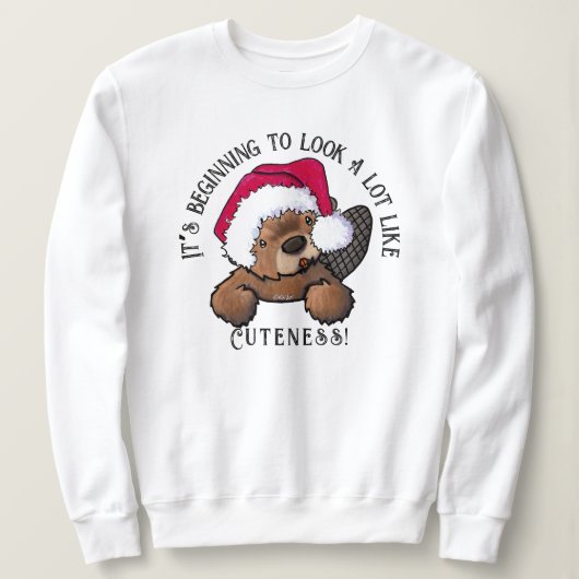 Sweatshirt de Noël KiniArt Beaver (Design devant)