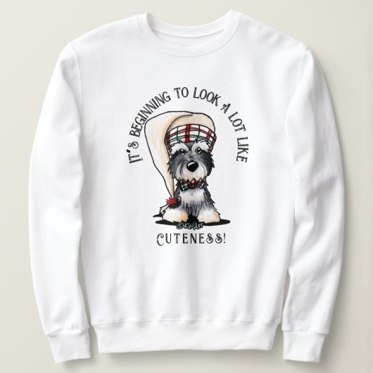 Sweatshirt de Noël KiniArt Mini Schnauzer (Design devant)