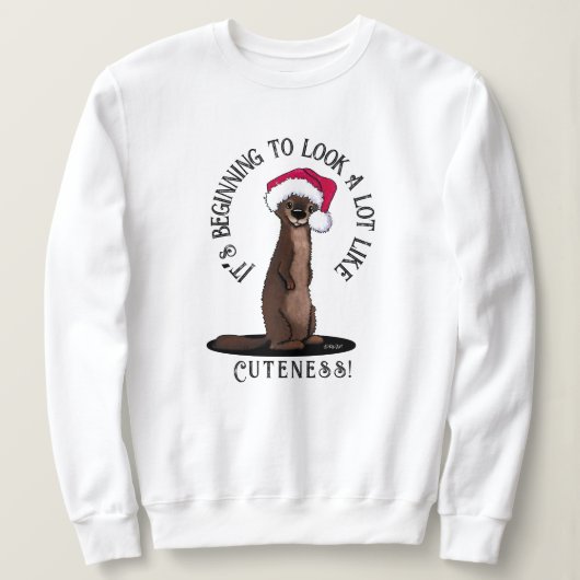 Sweatshirt de Noël KiniArt Otter (Design devant)