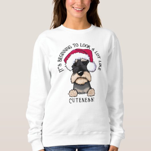 Sweatshirt de Noël KiniArt Schnauzer (Devant)