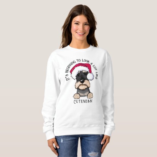 Sweatshirt de Noël KiniArt Schnauzer (Devant entier)