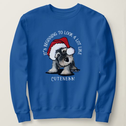 Sweatshirt de Noël KiniArt Schnauzer (Design devant)