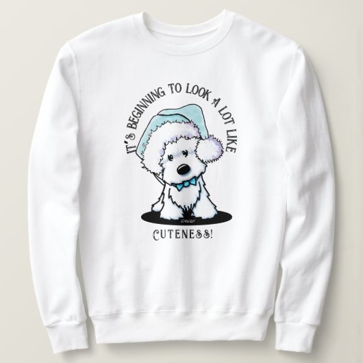 Sweatshirt de Noël KiniArt Westie (Design devant)