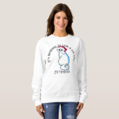 Sweatshirt de Noël KiniArt White Cat (Devant entier)
