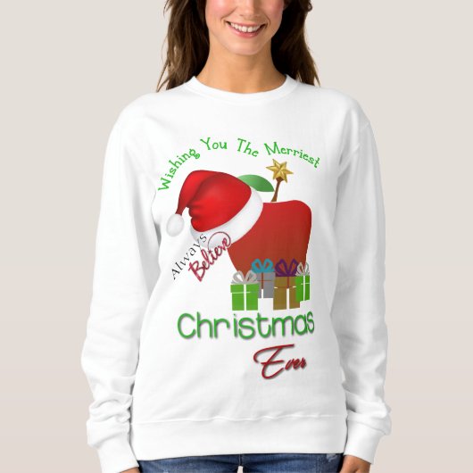 Sweatshirt de Noël le plus joyeux de l'enseignant (Devant)