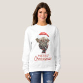 Sweatshirt de Noël pour pug (Devant entier)