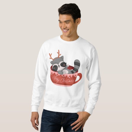 Sweatshirt de Noël Racoon (Devant entier)
