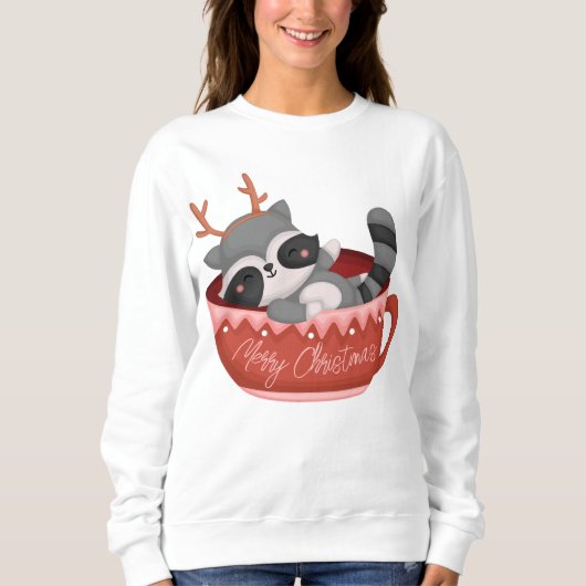 Sweatshirt de Noël Racoon (Devant)
