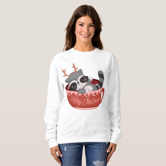 Sweatshirt de Noël Racoon (Devant entier)