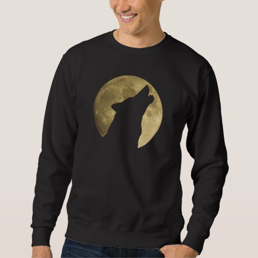 Sweatshirt de Pleine lune d'hurlement de loup (Devant)