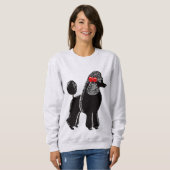 Sweatshirt de Raglan féminine de gribouillis noir (Devant entier)