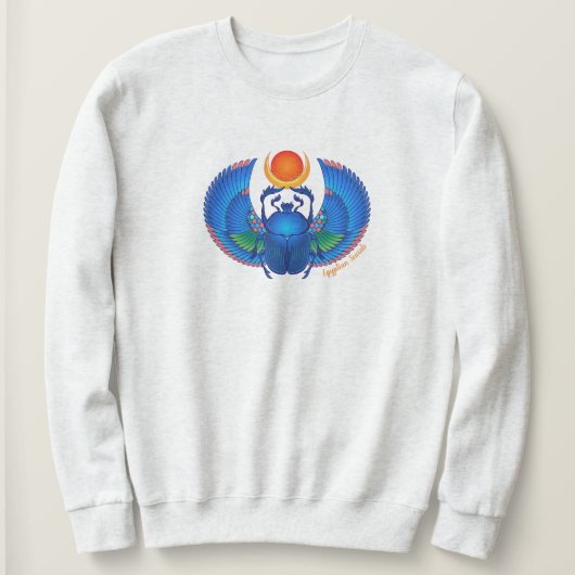 Sweatshirt de scarab bleu égyptien (Design devant)