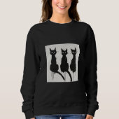 Sweatshirt de silhouette des chats noirs (Devant)