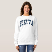 Sweatshirt de style du Seattle Vintage Varsity Col (Devant entier)