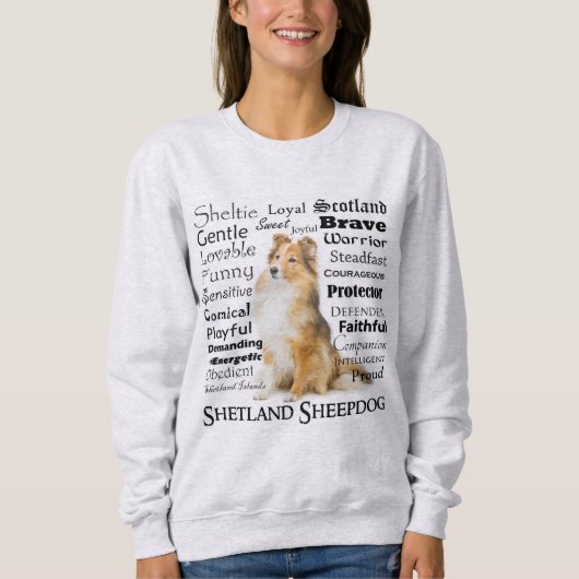 Sweatshirt de traits de Sheltie (Devant)