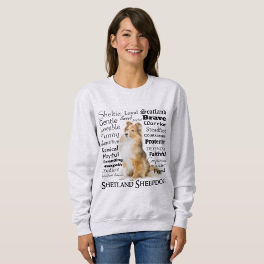 Sweatshirt de traits de Sheltie (Devant entier)