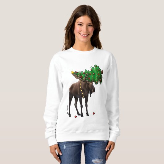 Sweatshirt de vacances à Moose (Devant entier)