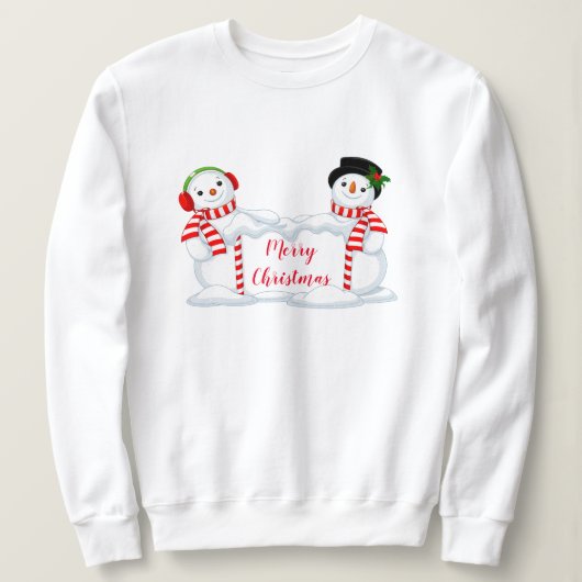 Sweatshirt de vacances pour femmes Snowman (Design devant)
