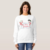 Sweatshirt de vacances pour femmes Snowman (Devant entier)