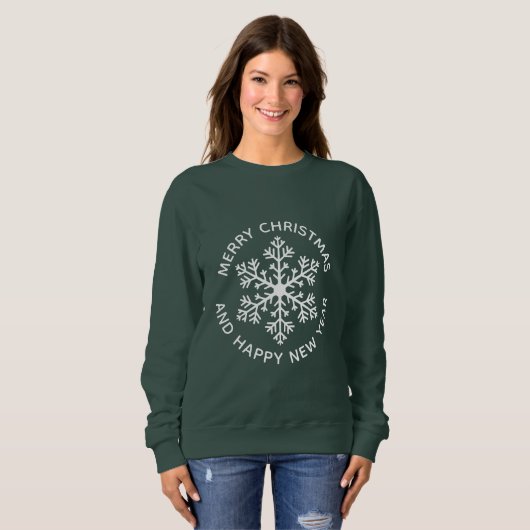 Sweatshirt de vacances White Snowflake (Devant entier)
