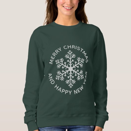 Sweatshirt de vacances White Snowflake (Devant)