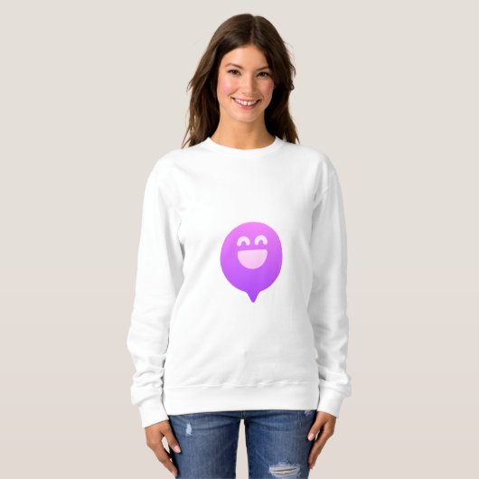 Sweatshirt de visage souriant surdimensionné | Hap (Devant entier)