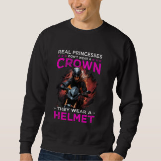 Sweatshirt de vrais princesses portent un casque motocycliste