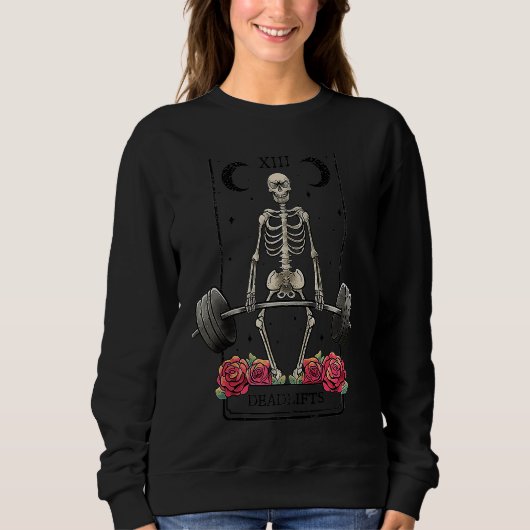 Sweatshirt Deadlifts Tarot Card Occult Workout Esoteric Gothi (Devant)