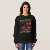Sweatshirt Deadly American Flag Armed And Dadly  Mens (Devant entier)