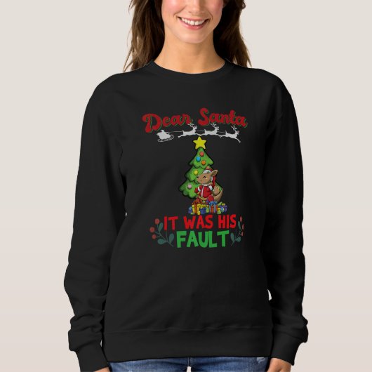 Sweatshirt Dear Santa It Was His Fault Siblings Matching Xmas (Devant)