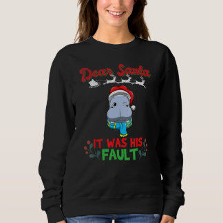 Sweatshirt Dear Santa It Was His Fault Siblings Matching Xmas