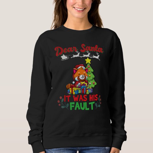 Sweatshirt Dear Santa It Was His Fault Siblings Matching Xmas (Devant)