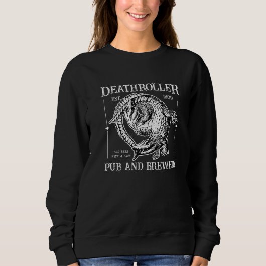 Sweatshirt Deathroller Pub And Brewery Alligator (Devant)