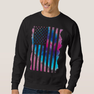Sweatshirt Déchiré Juillet 4 Teint Drapeau Américain Pour Hom