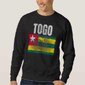 Sweatshirt Déchiré Togo Drapeau Graphique Pour Hommes Femmes  (Devant)