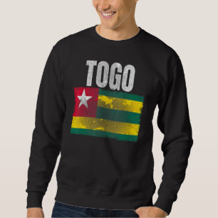 Sweatshirt Déchiré Togo Drapeau Graphique Pour Hommes Femmes 
